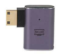 Adaptateur Mini HD, Convertisseur Plug and Play Mini HD vers HD UHD2.1 Angle Gauche avec Lumière LED pour Tablettes