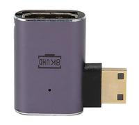 Adaptateur Mini HD vers HD Angle Gauche 32 Canaux Support de Canal Ethernet Mini Adaptateur HD 48 Gbps avec Lumière LED pour Caméras