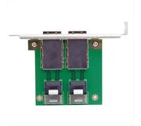 Adaptateur Mini SAS SFF-8088 2 ports vers SAS 36 broches SFF-8087 pour carte PCBA femelle avec équerre PCI.
