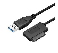 Adaptateur Mini Sata vers USB 3.0 7 + 6 broches 13 broches, câble convertisseur, transfert de données rapide pour ordinateur portable, lecteur optique CD/DVD ROM, lecteur Slimline-USB3.0-About 25cm