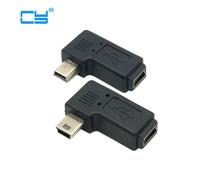 Adaptateur Mini USB 5 broches mâle/femelle, 90 degrés, coudé à gauche et à droite, Extension, noir, livraison gratuite + numéro de suivi
