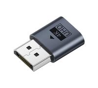 Adaptateur MiniDP Écran - Simulateur Carte DP Charge Fictive | Émulateur Écran 4K Simulation Hôte Distant | Moniteur Virtuel Plug-and-Play PC Ordinateur Portable, 2x2.9x1cm Placage Ni