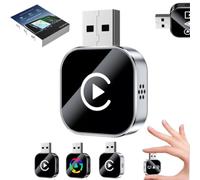 Adaptateur Mirror Link sans fil, conversion filaire vers sans fil instantanée, Plug & Play avec Wi-Fi 2,4/5 GHz et Bluetooth 5.0, mise à niveau 2026, adaptateur automatique 3 en 1(Silver)