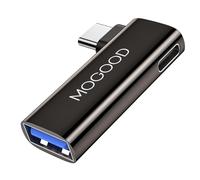 Adaptateur MOGOOD 2 en 1 USB C OTG, Type C vers USB 3.0 avec Ports de Charge PD 100W, 90 Adaptateur de Port USB à Angle Droit pour One Plus Ace 3 Pro, iPad Air/Mini, iWatch, Samsung Galaxy S24/S23