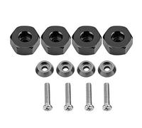 Adaptateur moyeu de Voiture RC, 4Pcs 6mm à 12mm Adaptateur de moyeu de Roue en Alliage d’Aluminium Accessoires pour WPL 1634 RC Camion RC(Noir)