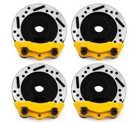 Adaptateur Moyeu Hexagonal Roue Alu 4Pièces 12mm pour Tamiya pour TT02 1/10 | Accessoires de voiture RC, adaptateurs moyeu hexagonal en métal avec décoration de disque de frein Pièces