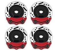 Adaptateur Moyeu Hexagonal Roue Alu 4Pièces 12mm pour Tamiya pour TT02 1/10 | Accessoires de voiture RC, adaptateurs moyeu hexagonal en métal avec décoration de disque de frein Pièces