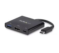 StarTech.com Adaptateur multiport USB-C vers HDMI avec Power Delivery et port USB-A - Compatible Thunderbolt - 4K 30 Hz - Adaptateur vidéo externe - USB-C - HDMI - noir