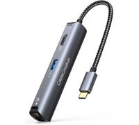 Adaptateur multiport USB-C, 5 en 1, hub USB C, Ethernet, HDMI, avec 4 K @ 30 Hz, 3 Ports USB 3.0, pour MacBook Pro/Air M1, iPad Pro, Surface Go, S22