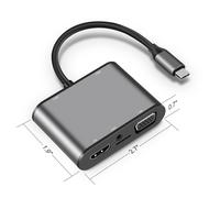 Adaptateur multiport USB-C 8 en 1 avec HDMI, VGA, Ethernet