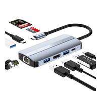Adaptateur Multiport USB C 9 En 1 HDMI 4K USB 3.0 Micro SD Pour PC Macbook Gris