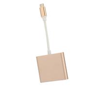 Adaptateur Multiport USB C, Adaptateur HD USB C à HD 3 dans 1 Compact à Grande Vitesse Stable Compatible pour Ordinateur Portable (Or Rose)