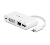 ST DKT30CDVPD - Adaptateur multiport USB type C, DVI - RJ45 - USB-A, blanc