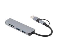 Adaptateur multiport USB C HUB, 5 en Aluminium avec Un Lecteur de Carte mémoire USB3.0 2.0 pour PC, Ordinateurs Portables, Pro/Air, iMac Pro, Surface et Tablette