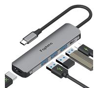 Adaptateur multiport USB-C pour MacBook, concentrateur Fophmo 5 en 1 de type C, port de données de type 3.0 5 Gbit/s, 55 W PD, HDMI 4K pour Dell XPS, Lenovo Chromebook, ordinateur portable HP, TV et