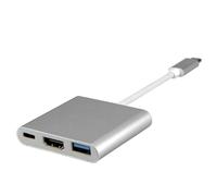Adaptateur multiport USB-C pour USB, USB-C (USB PD), compatible 4K HDMI, Argent