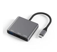 Adaptateur Multiport USB C vers HDMI, 4K@60Hz HDMI/USB 3.0/USB-C PD Hub 3 en 1 Compatible avec MacBook Pro, Chomebook, HP Spectre, Surfacebook Pro, etc