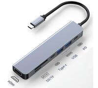Adaptateur multiport USB C vers HDMI, adaptateur multiport USB-C 7 en 1, HDMI 4K, PD, USB 3.0, lecteur de carte SD/TF, pour ordinateurs portables, PC, MacBook Pro/Air, iPad, iPhone 15/16 et autres
