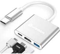 Adaptateur multiport USB C vers HDMI, concentrateur USB C, adaptateur USB C vers USB avec HDMI 4K + USB 3.0 5 Gbit/s + alimentation 100 W, Dongle USB C pour iPhone 15, Samsung, MacBook, iPad Pro,