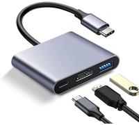 Adaptateur Multiport USB C vers HDMI, Hub HDMI vers USB C, Adaptateur Type C, 4K + Charge Rapide, Compatible avec iPad Pro, MacBook Pro/Air, Samsung, Chromebook, Surface