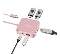 Adaptateur multiport USB C vers HDMI, hub USB C fairikabe vers 4K HDMI Power Delivery 3USB3.0, hub USB C HDMI 5 en 1 avec long câble de 4,8 m, pour MacBook Air, MacBook Pro et autres appareils USB-C