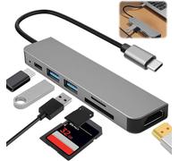 Adaptateur Multiport Usb C Vers Hub Usb 6 En 1 4K Hdmi 100 W Pd Usb C 5 Gbps 480 Mpbs 3.0 2.0 Interface De Lecteur De Carte Sd Compatible Avec Macbook Pro Air Xps Pour Téléphones Samsung, Or[Z1970]
