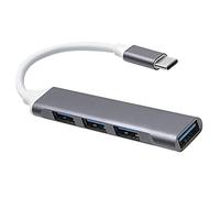 Adaptateur multiport USB C vers USB, 4 ports en aluminium, répartiteur USB C pour ordinateur portable, pour MacBook Pro/Air, iPad Pro, Dell, Chromebook clavier, souris, disque dur