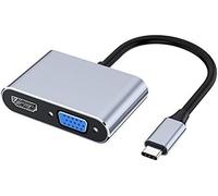 Adaptateur Multiport USB C vers VGA 4K Type C USB-C HUB Projecteurs VidéO Convertisseurs Adaptateur de Port pour Pro.[W526]