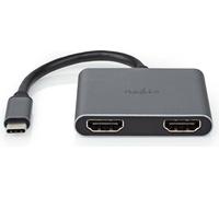 Adaptateur multiport USB | USB 3.2 Gen 1 | USB-C™ mâle | 2x HDMI™ | 0.10 m | Rond | Nickelé | PVC | Noir | Enveloppe