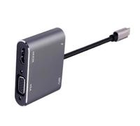 Adaptateur multiports USB C 4K @ 30 Hz Résolution VGA 100 W Puissance Delivery Chargement Transfert de données pour ordinateurs portables et tablettes