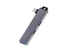 Adaptateur multiports USB C de type C avec 2 interfaces de type et USB 3.0 pour fonction Plug and Play