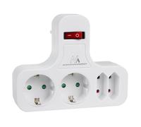 Adaptateur multiprise Schuko 4 prises avec interrupteur marche arret