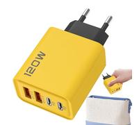 Adaptateur Mural 120W - Chargeur Rapide Finncest, Bloc USB PD | Technologie de Charge Rapide avec Socket Compact, Double Porte C pour Charger la Tablette téléphonique Travel Home Smartphone