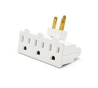 Adaptateur mural à 3 prises, homologué ETL, prise secteur intérieure pivotante à 180 degrés avec mise à la terre à 3 broches, rallonge de prise murale