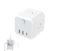 Adaptateur mural de sortie, rallonge de sortie | Convertisseur de prise à 3 broches avec ports de charge USB, adaptateur multiprise portable, extension de prise de sortie pour téléphones portables