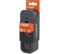 Adaptateur mural QUARX Biplite 2P+T 16A 2 prises + USB?A et USB?C 3,4A Gris foncé