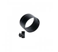 Adaptateur noir mat sur té équerre noir mat piquage femelle 125 mm TEN