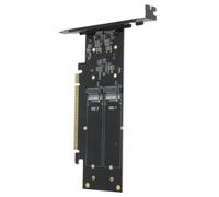 Adaptateur Nvme vers Pci-e 4 Ports, Carte D'extension Noire | Pcb, Double Alimentation Dc, Contacts Dorés Épaissis, Usage Professionnel pour Vidéo et Data Mining