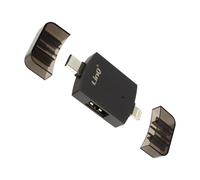 Adaptateur OTG 2en1 USB-C et Lightning vers USB 3.0 et USB 2.0 Femelles LinQ Noir
