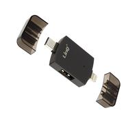 Adaptateur OTG 2en1 USB-C et Lightning vers USB 3.0 et USB 2.0 Femelles LinQ Noir