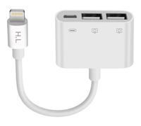 Adaptateur OTG AVIZAR Lightning vers 2 USB et Lightning