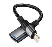 Adaptateur OTG iPhone Lightning Mâle vers USB Femelle Swissten Noir