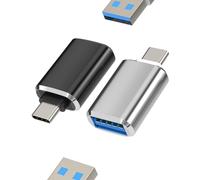 Adaptateur OTG USB A vers USB C（Lot de 2） pour Apple pour iPhone 15 Pro Max Plus pour Apple pour iPad Thunderbolt 4 Clavier Souris caméra Chargeur Voiture Compatible avec Samsung