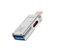 LinQ Adaptateur Compact OTG USB et USB-C vers USB-C Argent