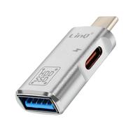 Adaptateur OTG USB et USB C vers USB C Compact LinQ Argent