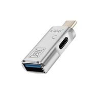 Adaptateur OTG USB et USB C vers USB C Transfert de Données Rapides LinQ Argent