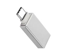 Adaptateur OTG USB Femelle vers USB-C Mâle Synchronisation Compact Argenté