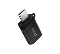 Adaptateur OTG USB type C vers USB 3.0 Femelle Charge et Syncrho Argent LinQ Noir