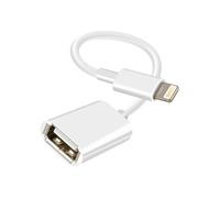 Adaptateur OTG USB vers Lightning Compact Portable 10cm Blanc