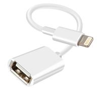Adaptateur OTG USB vers Lightning Compact Portable 10cm Blanc